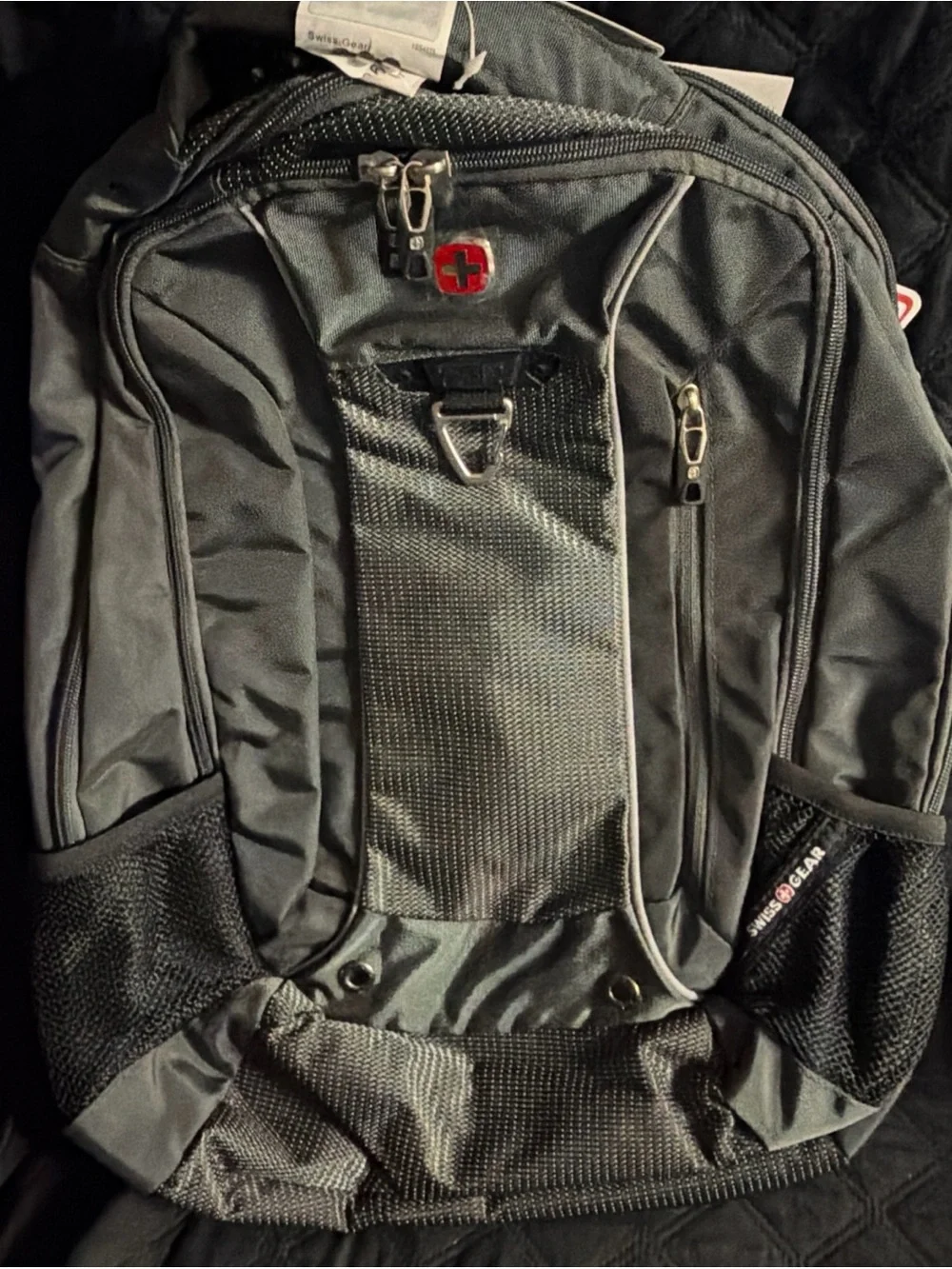 SwissGear Black and Gray Laptop Backpack with Mesh Pockets